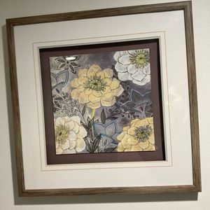 Floral picture matted and framed